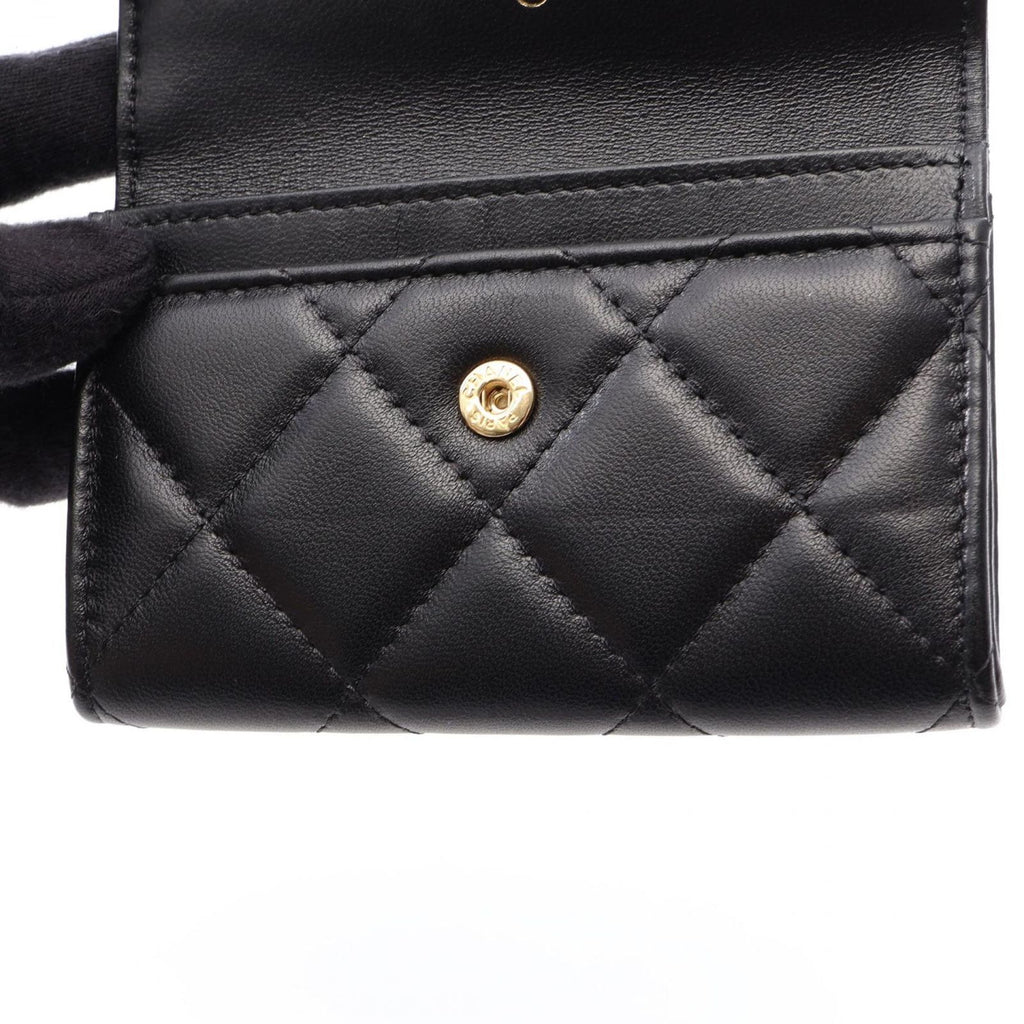 Chanel Card Case Quilted Black Lambskin — view 7