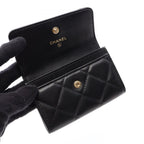 Chanel Card Case Quilted Black Lambskin — view 6
