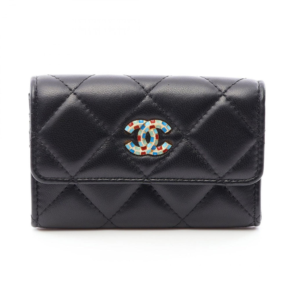 Chanel Card Case Quilted Black Lambskin