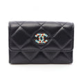 Chanel Card Case Quilted Black Lambskin