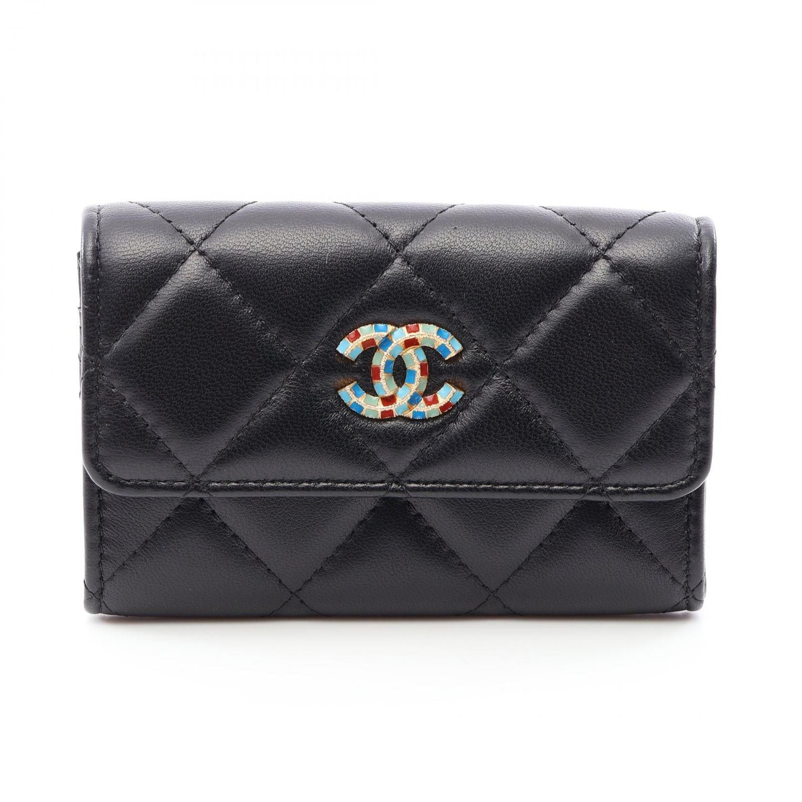 Chanel Card Case Quilted Black Lambskin