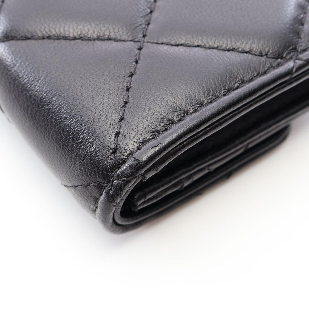 Chanel Card Case Quilted Black Lambskin — view 9