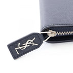 Saint Laurent Paris Bifold Wallet Rivegoche Navy Leather Round — view 8