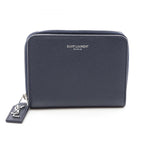Saint Laurent Paris Bifold Wallet Rivegoche Navy Leather Round