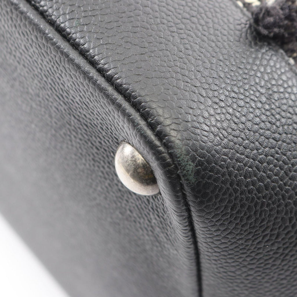Chanel Shoulder Bag Air Line 2-Way Black Off White Fabric Leather — view 6