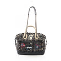 Chanel Shoulder Bag Air Line 2-Way Black Off White Fabric Leather
