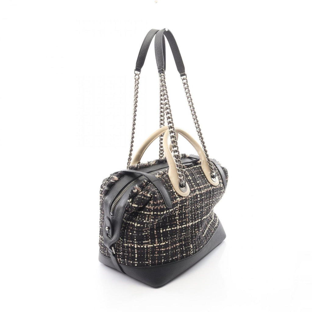 Chanel Shoulder Bag Air Line 2-Way Black Off White Fabric Leather — view 2
