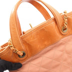 Chanel Handbag in the Mix 2-Way Dusty Pink Lambskin Leather in — view 9
