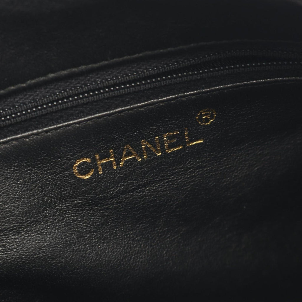 Chanel Shoulder Bag Quilted Black Lambskin Fringe Chain — view 4