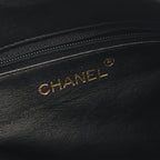 Chanel Shoulder Bag Quilted Black Lambskin Fringe Chain — view 4