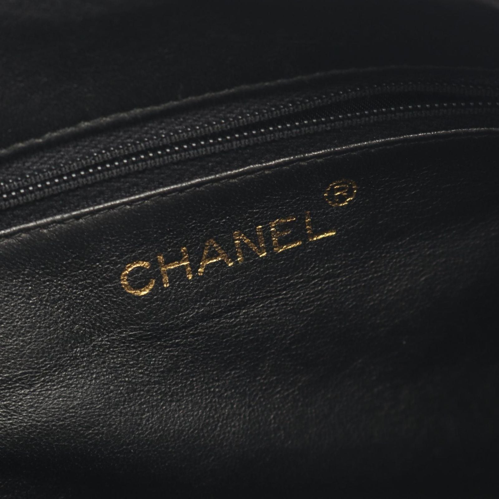 Chanel Shoulder Bag Quilted Black Lambskin Fringe Chain — view 4