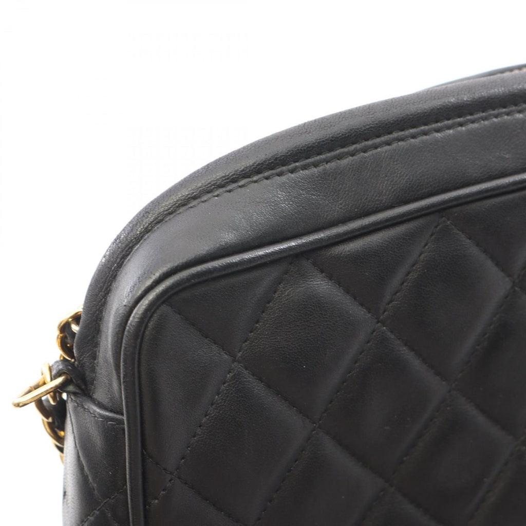 Chanel Shoulder Bag Quilted Black Lambskin Fringe Chain — view 7
