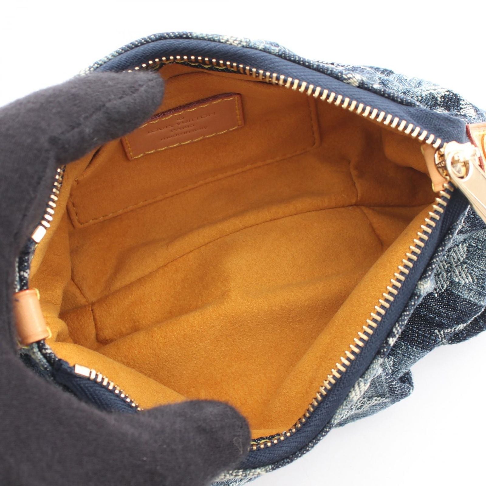 Louis Vuitton Pouch Trousse Rayet Blue Denim Leather — view 3