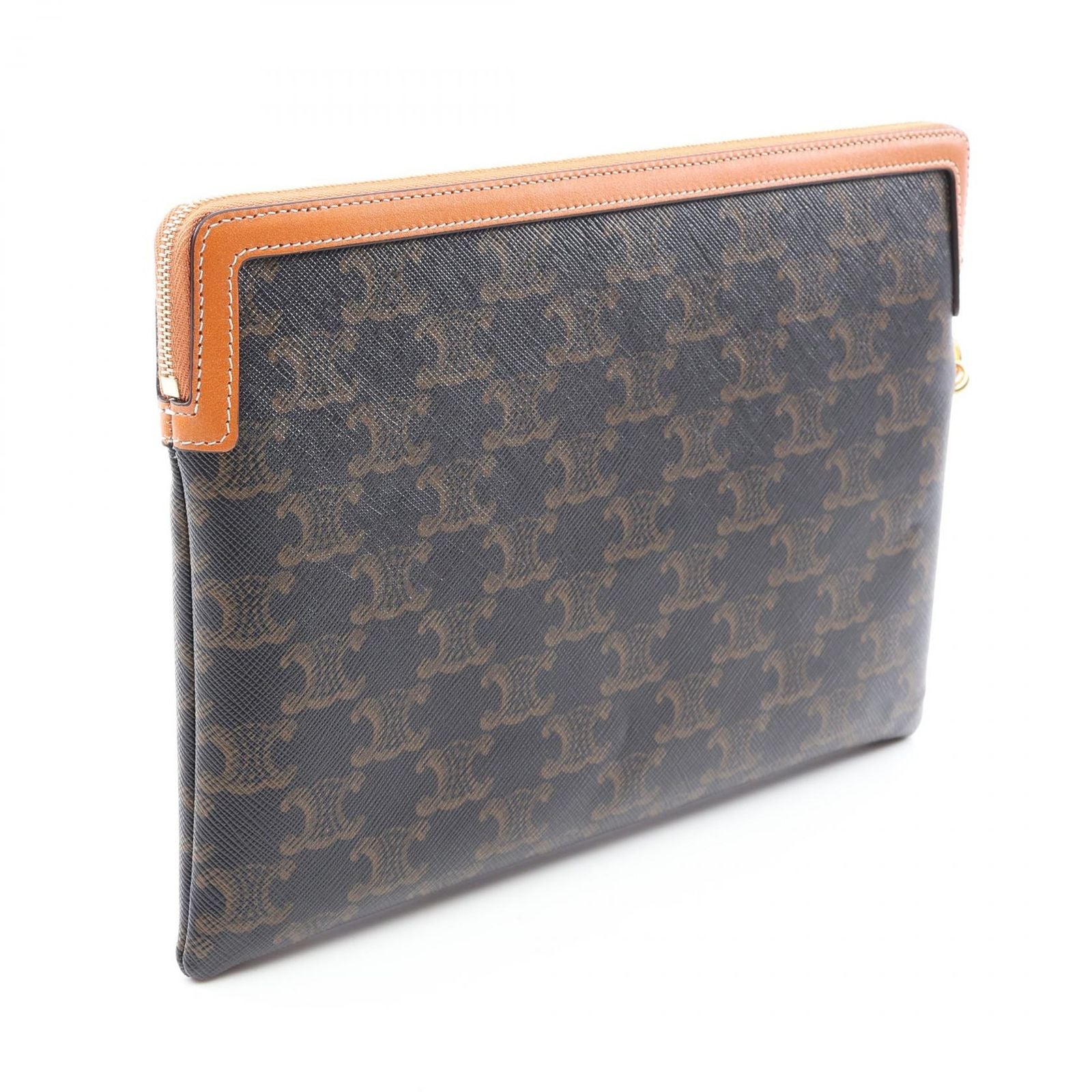 Celine Clutch Triomphe Canvas Leather Second — view 2