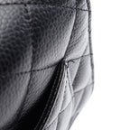 Chanel Shoulder Bag Quilted Black Caviar Leather Chain Wallet — view 6