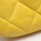 Chanel Shoulder Bag Quilted Small Flap Chain Yellow Lambskin — view 8