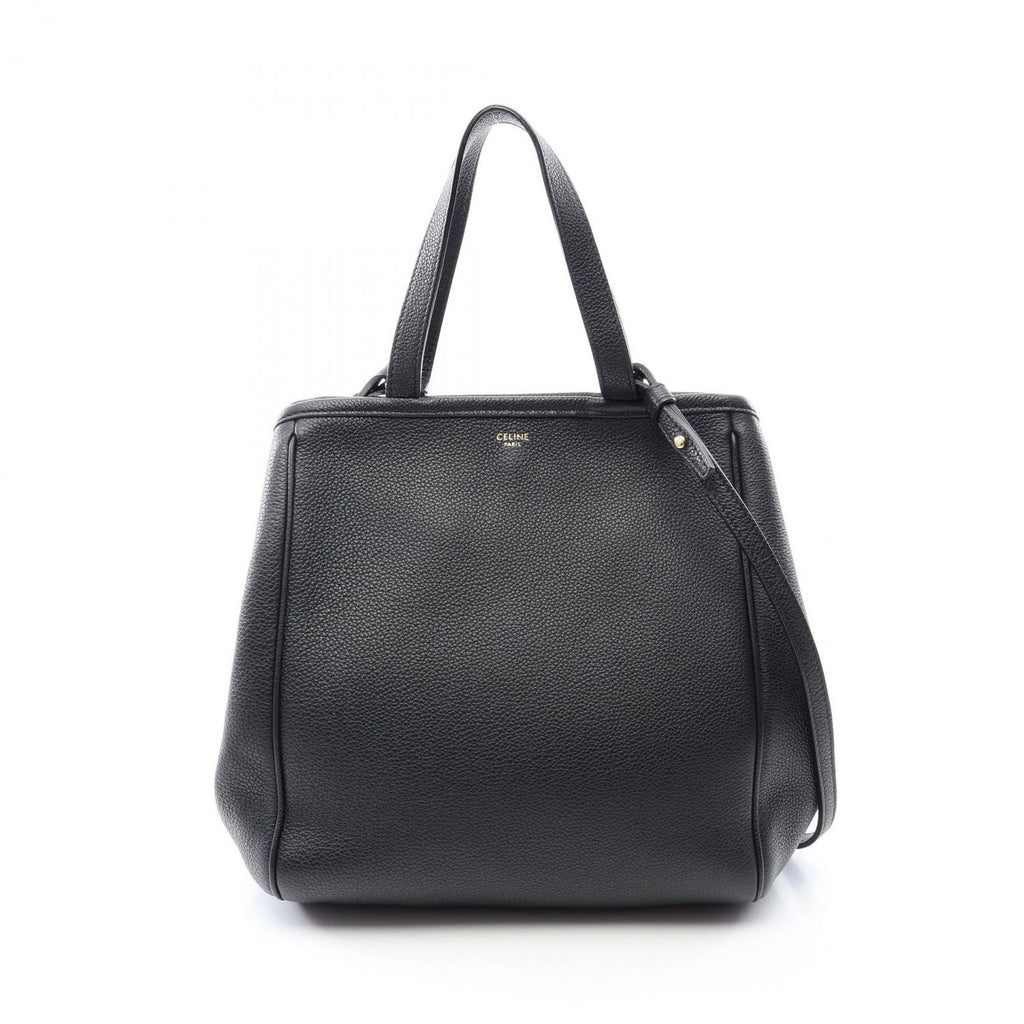 Celine Tote Small Fold Cover 2-Way Black Leather