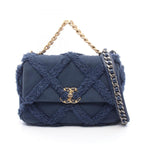 Chanel Shoulder Bag 19 Dizeneuf Quilted Navy Canvas 19 Chain