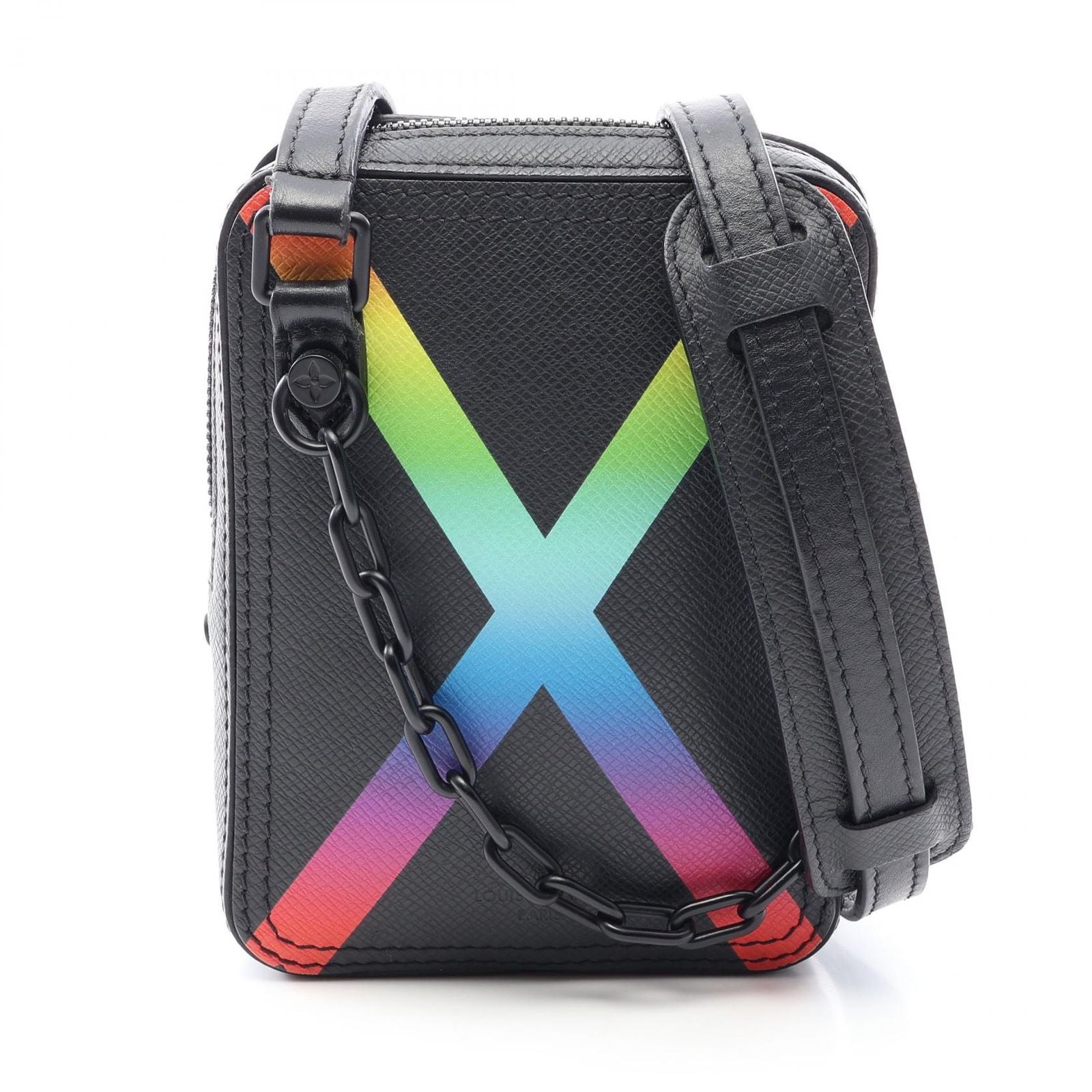 Louis Vuitton Shoulder Bag Danube Messenger Noir Rainbow Leather