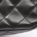 Chanel Shoulder Bag Mini Quilted Ruffles Black Lambskin Chain — view 6