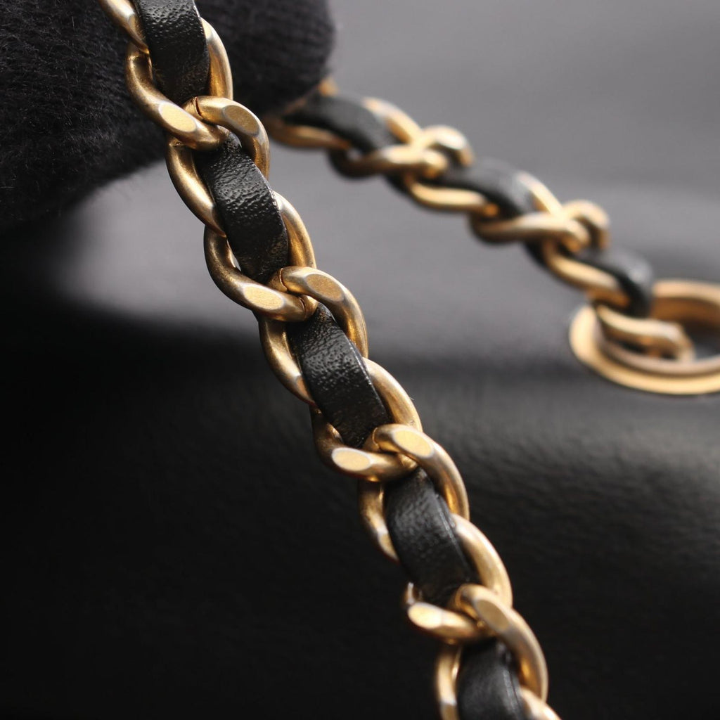Chanel Shoulder Bag Mini Quilted Ruffles Black Lambskin Chain — view 9