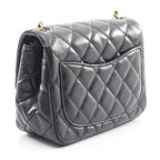 Chanel Shoulder Bag Mini Quilted Ruffles Black Lambskin Chain — view 2