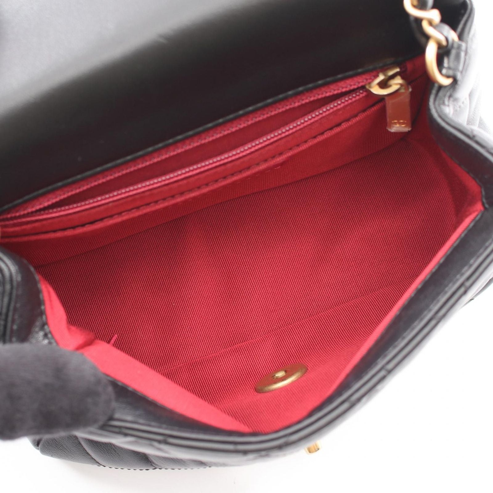Chanel Shoulder Bag Mini Quilted Ruffles Black Lambskin Chain — view 3