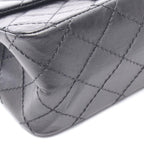 Chanel Shoulder Bag 2.55 Black Calf Mini Quilted Chain — view 7