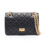 Chanel Shoulder Bag 2.55 Black Calf Mini Quilted Chain