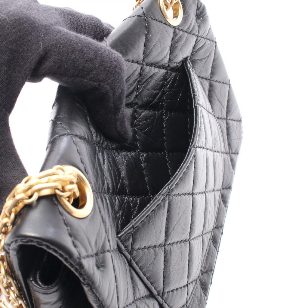 Chanel Shoulder Bag 2.55 Black Calf Mini Quilted Chain — view 6