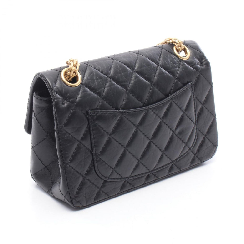 Chanel Shoulder Bag 2.55 Black Calf Mini Quilted Chain — view 2