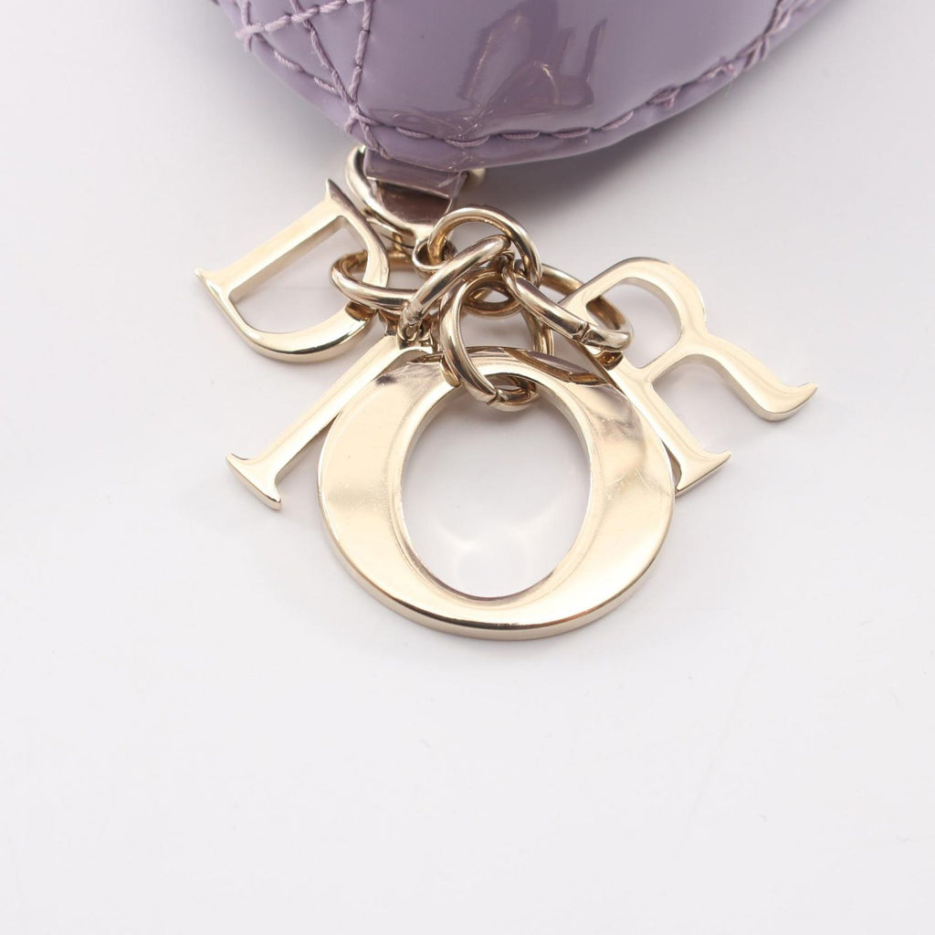 Dior Trifold Wallet Lady Dior Lotus Lavender Patent Leather — view 6