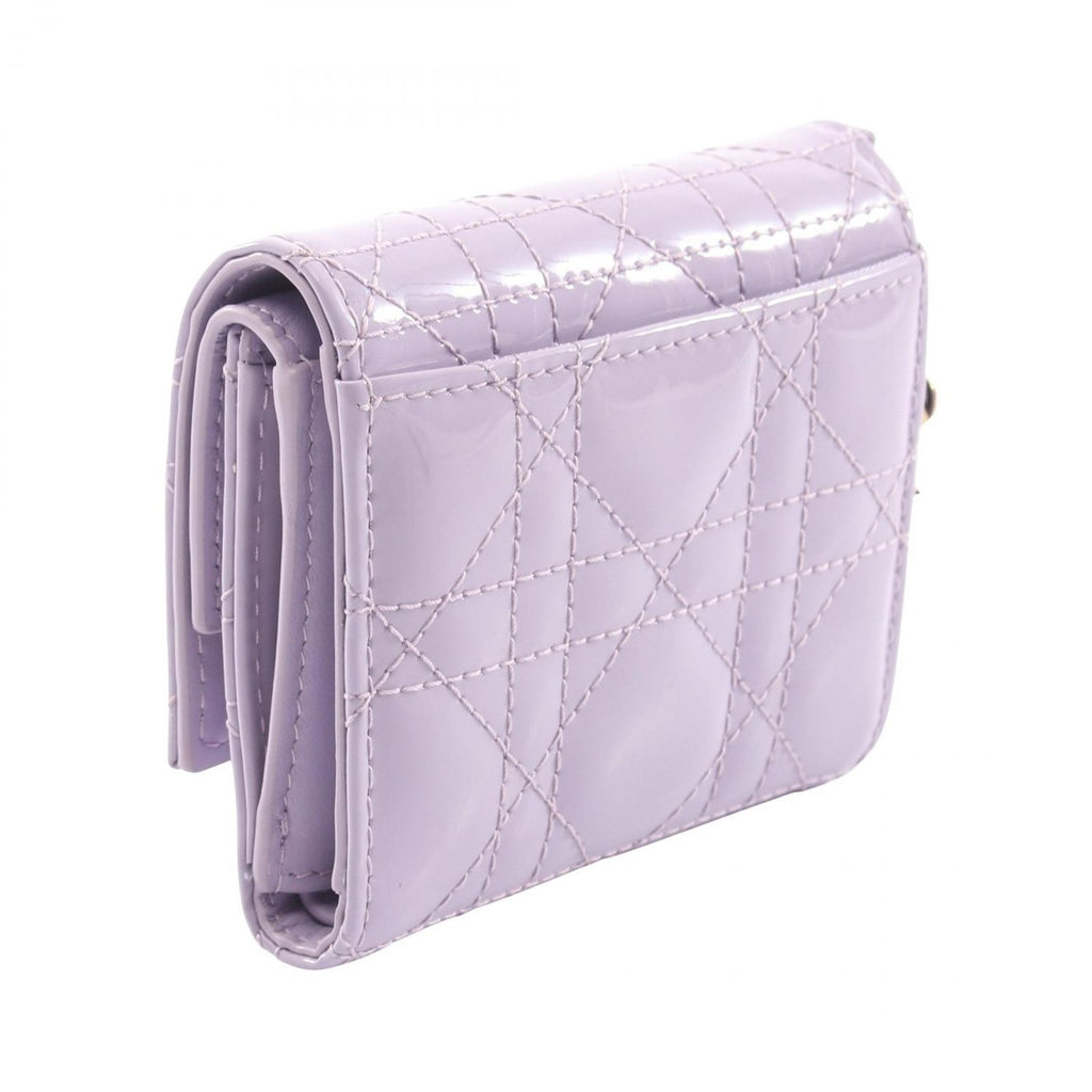 Dior Trifold Wallet Lady Dior Lotus Lavender Patent Leather — view 2