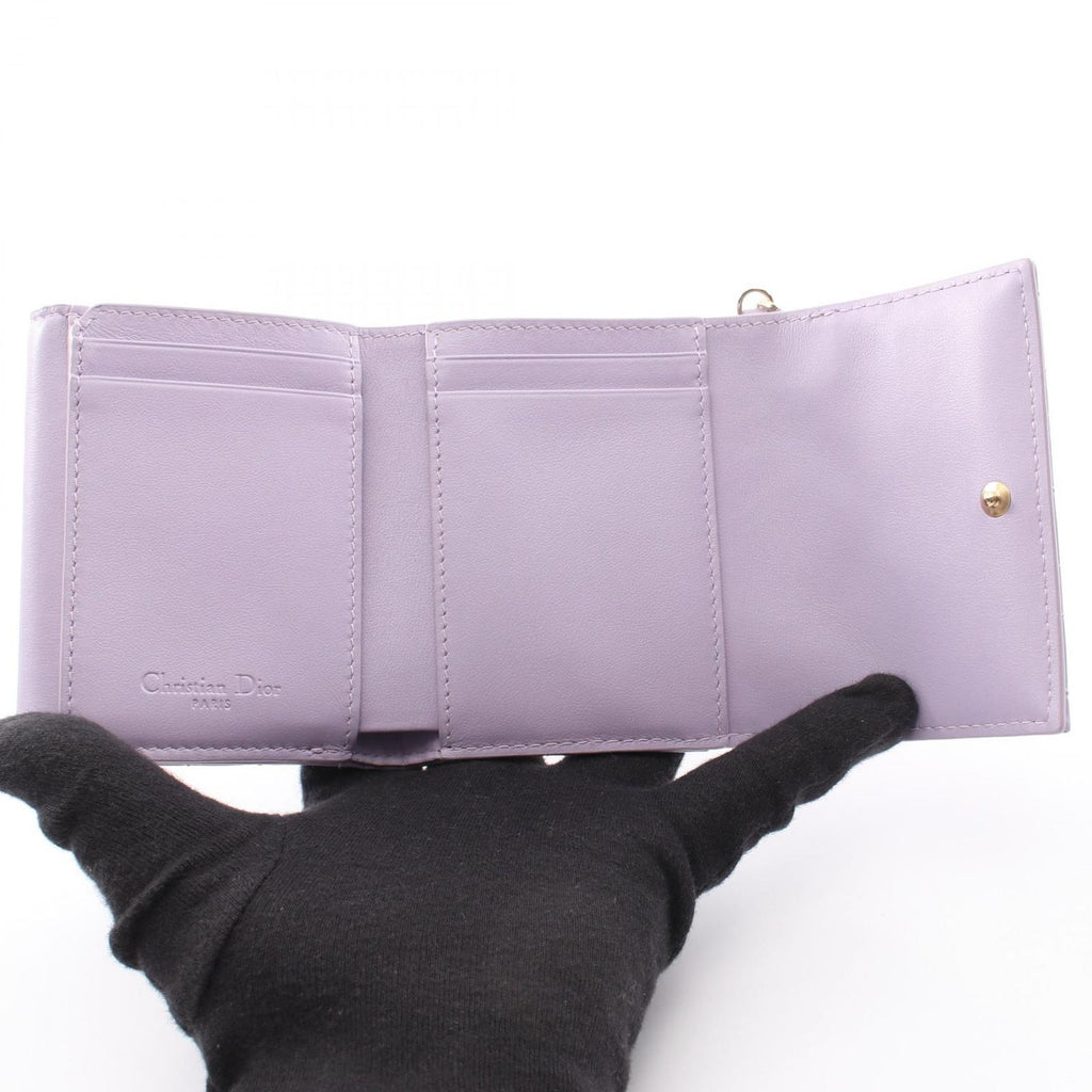 Dior Trifold Wallet Lady Dior Lotus Lavender Patent Leather — view 3