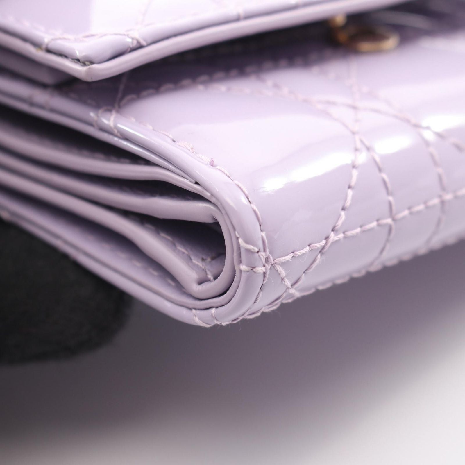 Dior Trifold Wallet Lady Dior Lotus Lavender Patent Leather — view 7