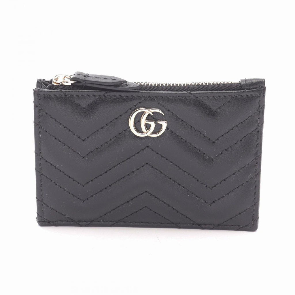 Gucci Card Case Double with Key Ring Leather