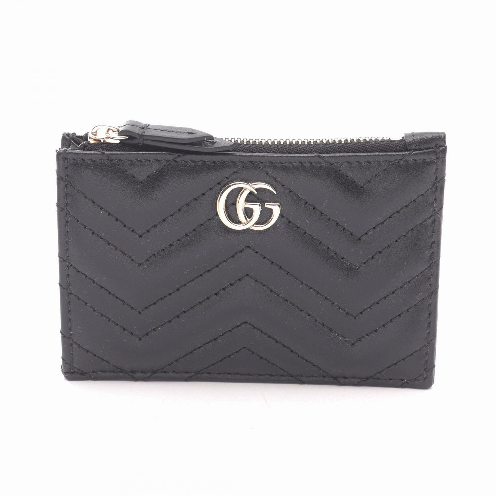 Gucci Card Case Double with Key Ring Leather