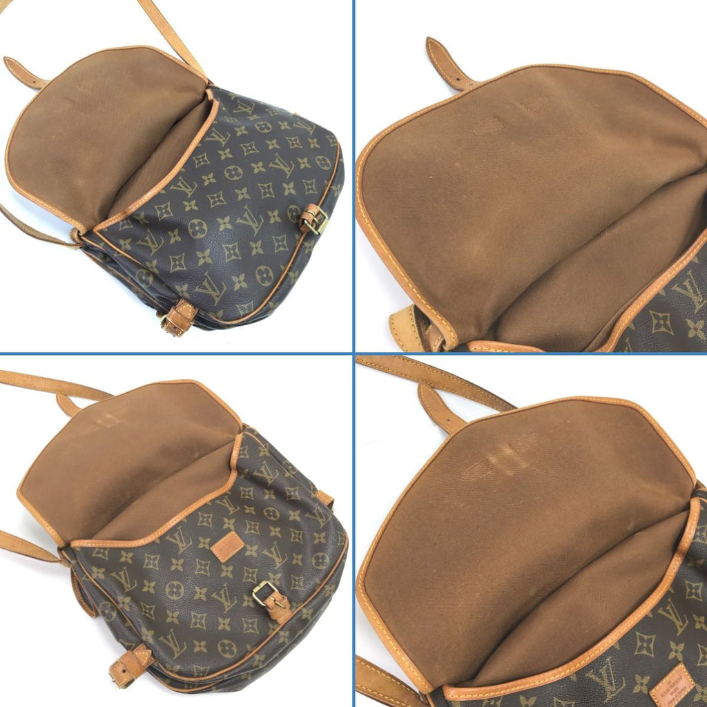 Louis Vuitton Shoulder Bag Monogram Saumur 30 Mold Inside Brown — view 8