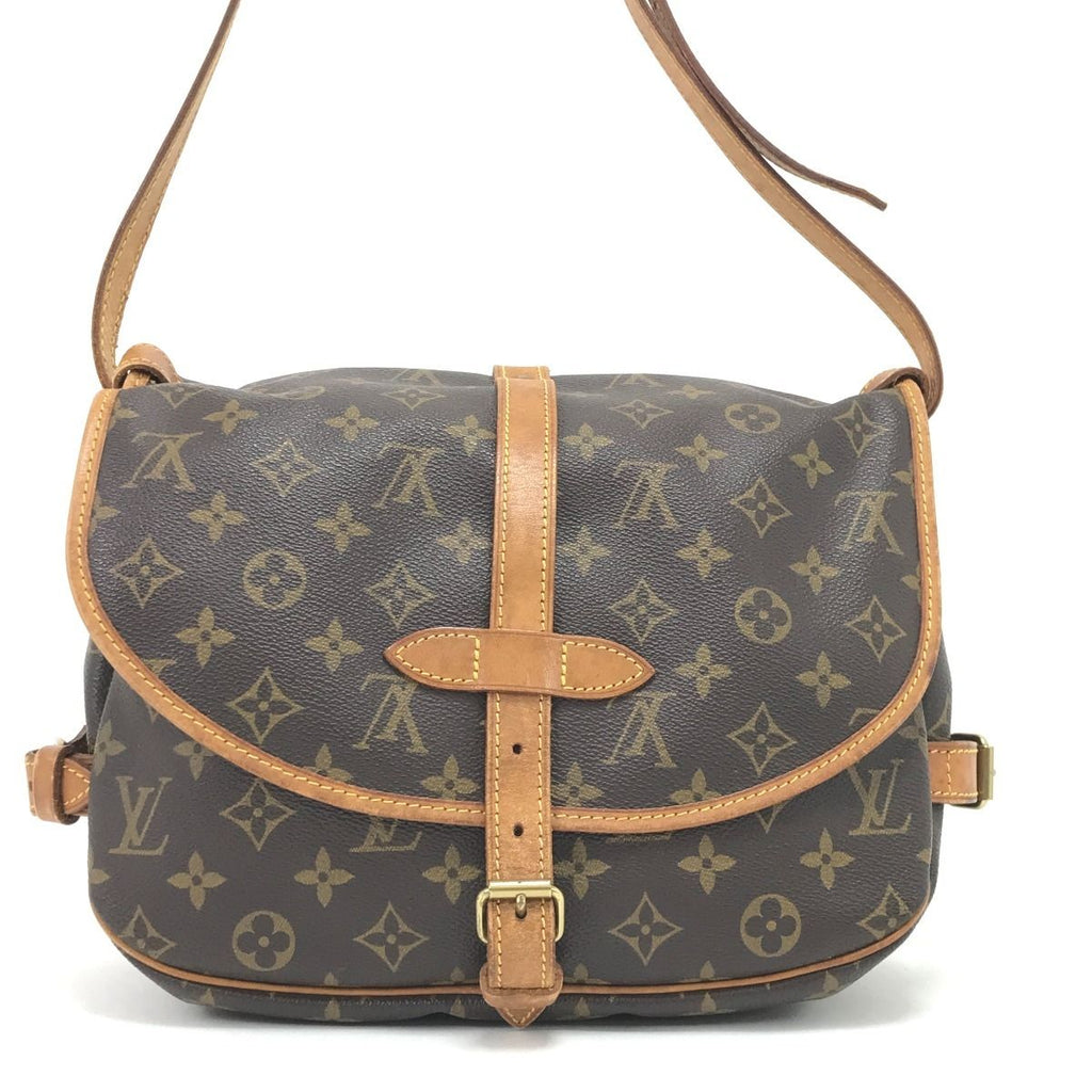 Louis Vuitton Shoulder Bag Monogram Saumur 30 Mold Inside Brown — view 3