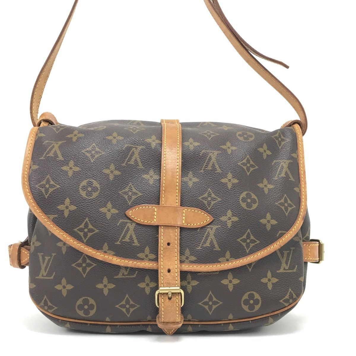 Louis Vuitton Shoulder Bag Monogram Saumur 30 Mold Inside Brown — view 3