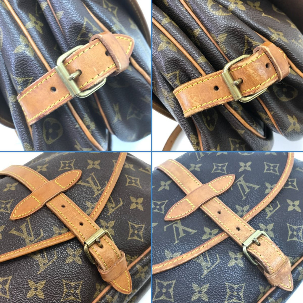 Louis Vuitton Shoulder Bag Monogram Saumur 30 Mold Inside Brown — view 5