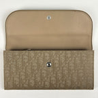 Dior Trotter Pattern Bifold Wallet Ribbon Canvas Beige — view 7
