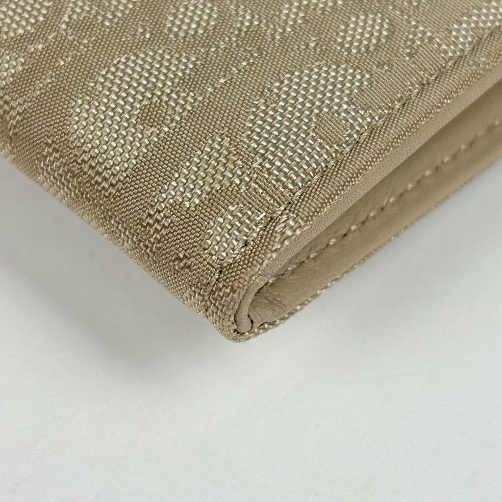 Dior Trotter Pattern Bifold Wallet Ribbon Canvas Beige — view 3
