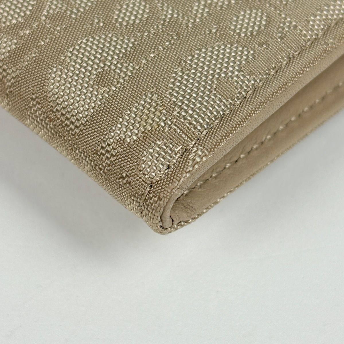 Dior Trotter Pattern Bifold Wallet Ribbon Canvas Beige — view 3