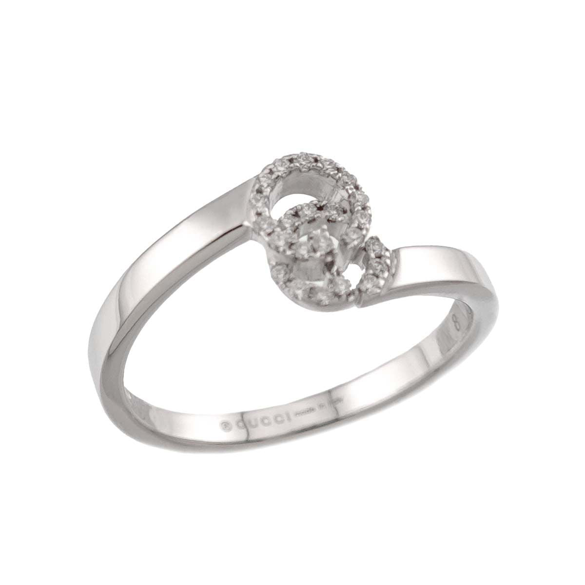 Gucci GG Running Diamond Ring 18k WG White Gold — view 6