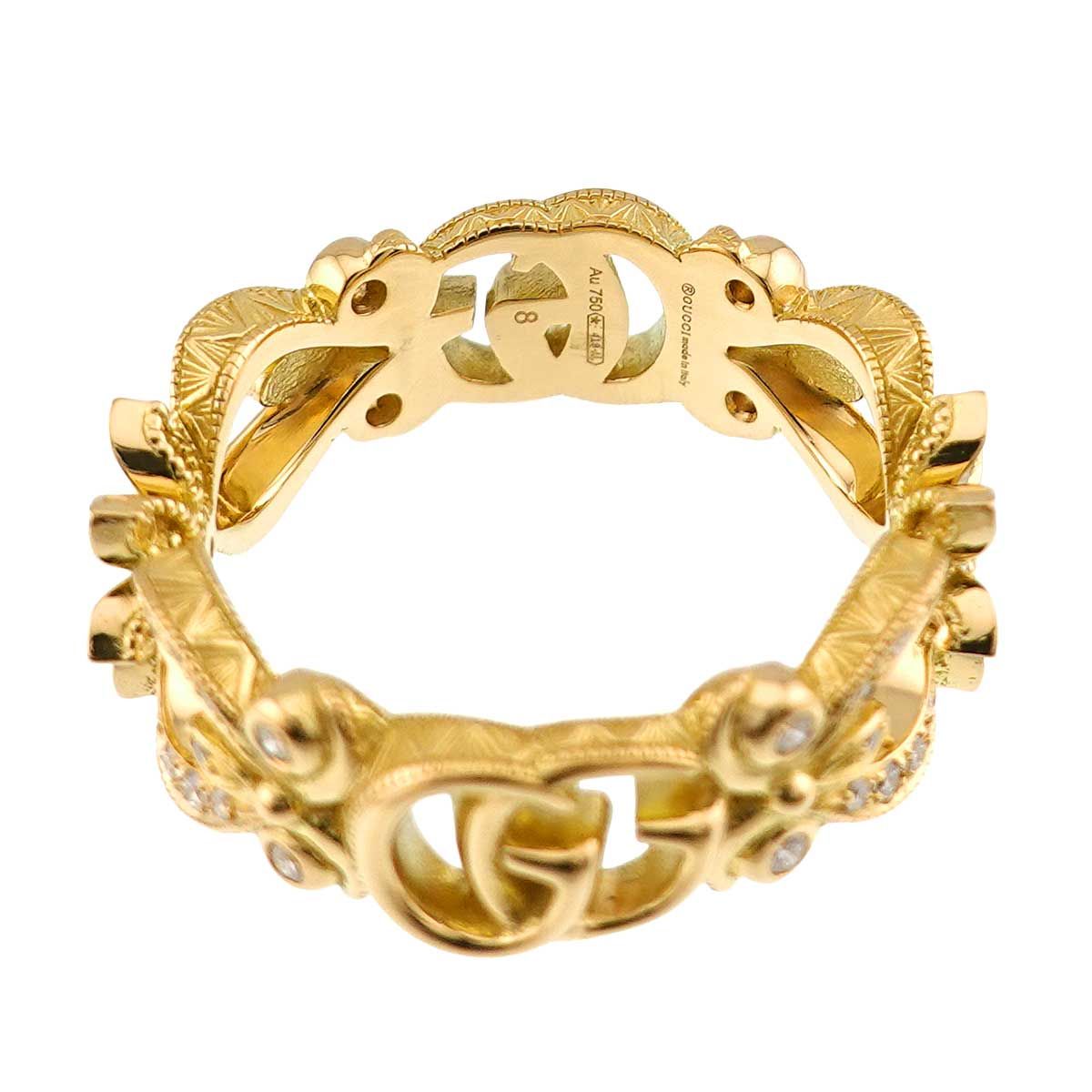 Gucci Flora Ring Diamond 18k YG Yellow Gold — view 4