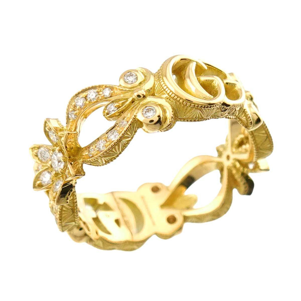 Gucci Flora Ring Diamond 18k YG Yellow Gold — view 5