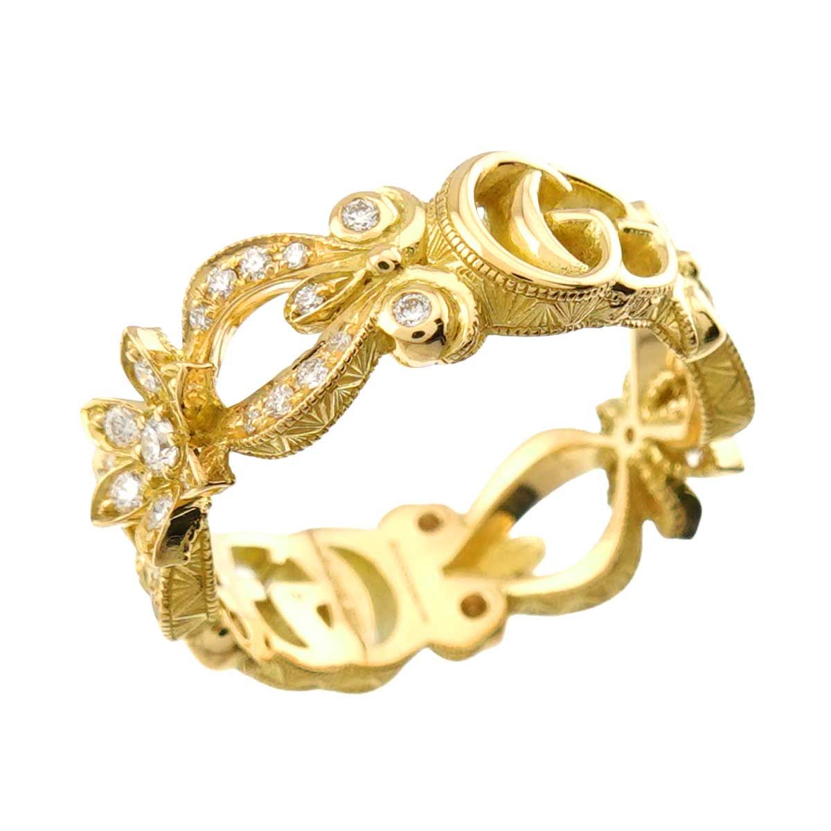 Gucci Flora Ring Diamond 18k YG Yellow Gold — view 5