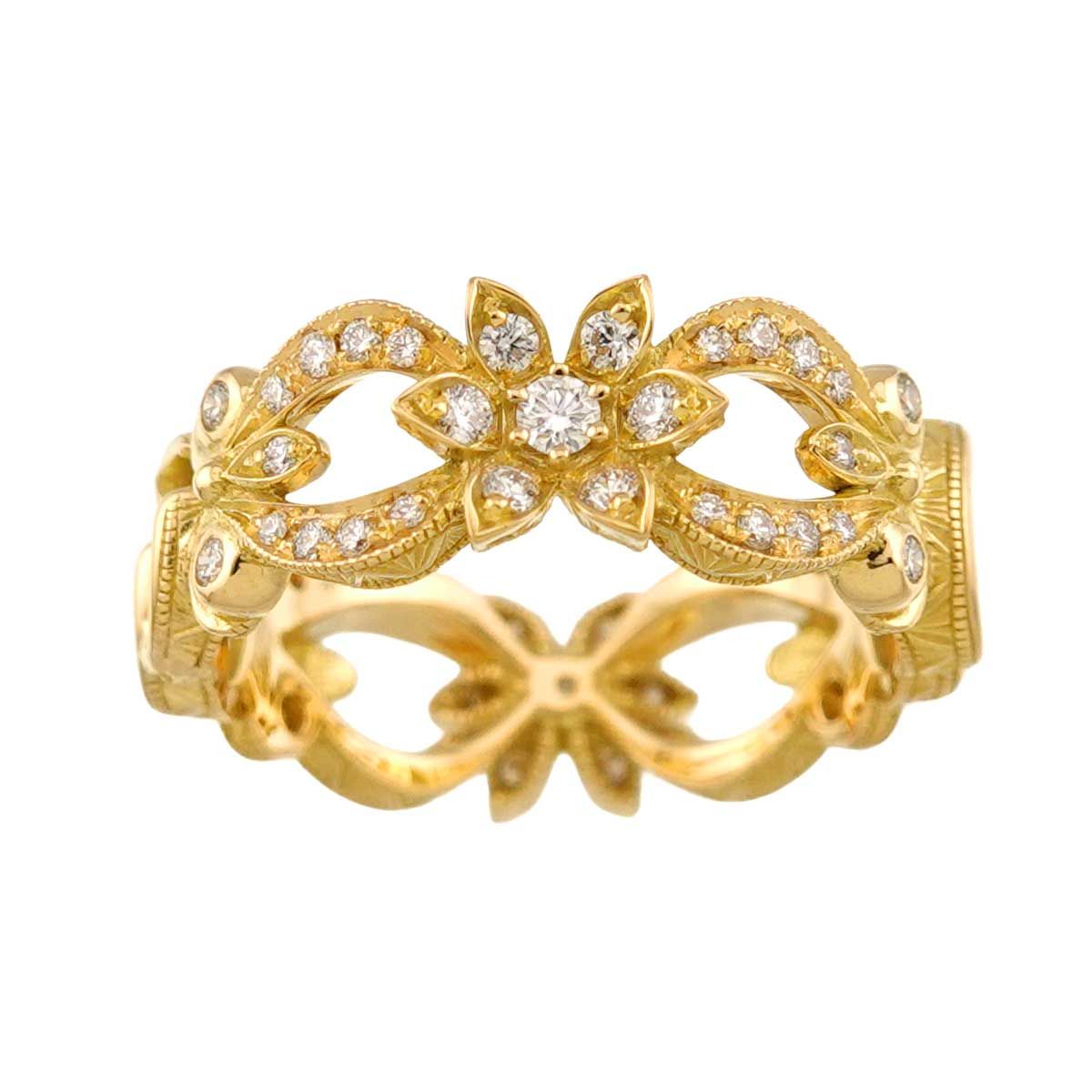Gucci Flora Ring Diamond 18k YG Yellow Gold — view 3