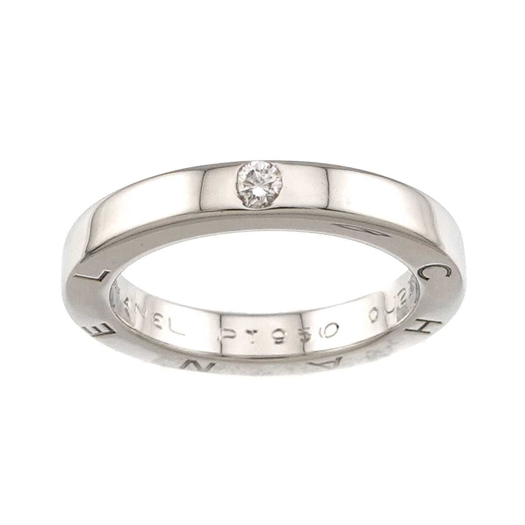 Chanel Ring Diamond Pt Platinum Signature — view 2